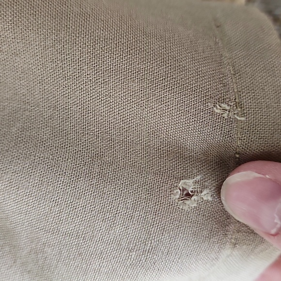 Sacred Threads Beige Ruffled Palazzo Pants Size Medium Stretch Waist - Picture 7 of 7